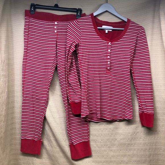 Victoria's Secret Other - Victoria's Secret Thermal Pajama Set Stripe Velour